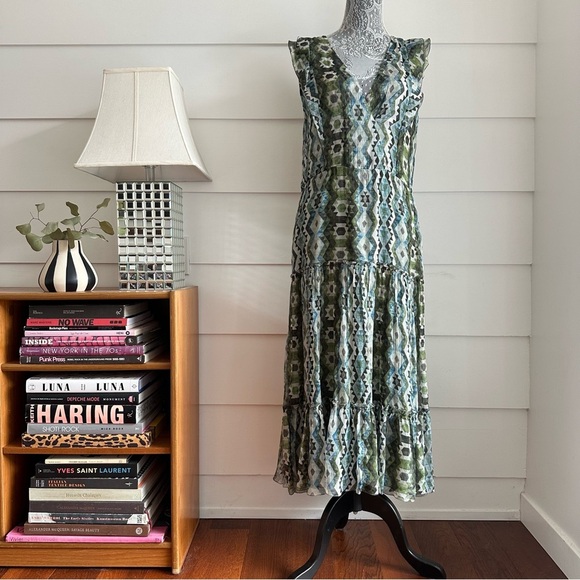 Altuzarra Silk Geometric Design Midi Dress size 44 - Picture 10 of 10